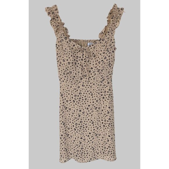 Aritzia Dresses & Skirts - NWT Sunday Best Aritzia Leopard Print Mini Dress Womens 4 Retro Ruffle Strap